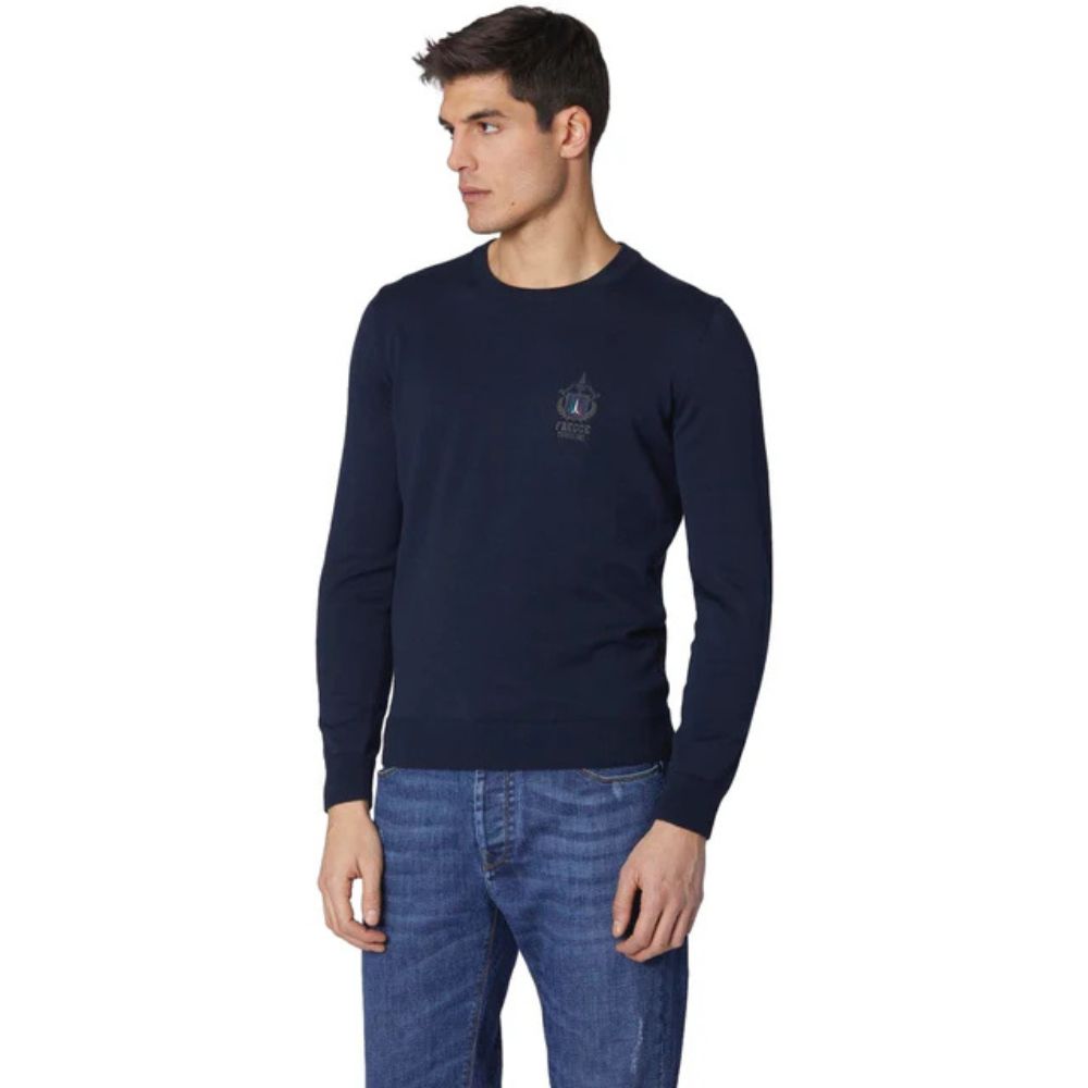 AERONAUTICA MILITARE DARK BLUE CREWNECK MEN SWEATER